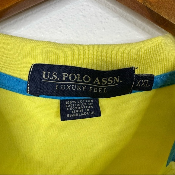 U.S. Polo Assn Yellow Luxury Feel Polo Shirt Size XXL - Picture 3 of 3